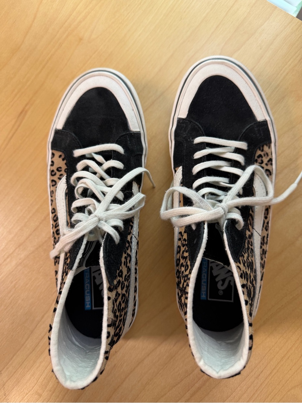 Vans Leopard Print High-Top Sneakers in Black & Brown Men’s 6.5 Women’s 8 - Picture 4 of 7